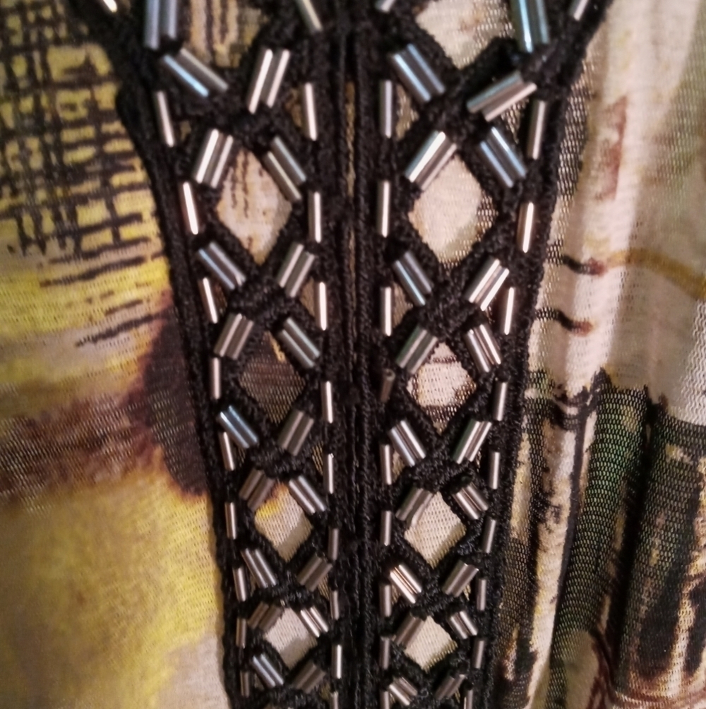 Alfani Sheer Embellished Blouse - Picture 6 of 8